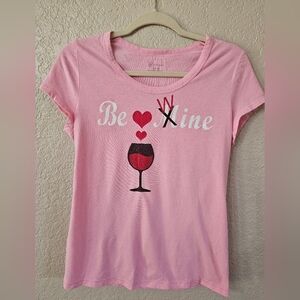 Pink 'Be Wine' Graphic T-Shirt